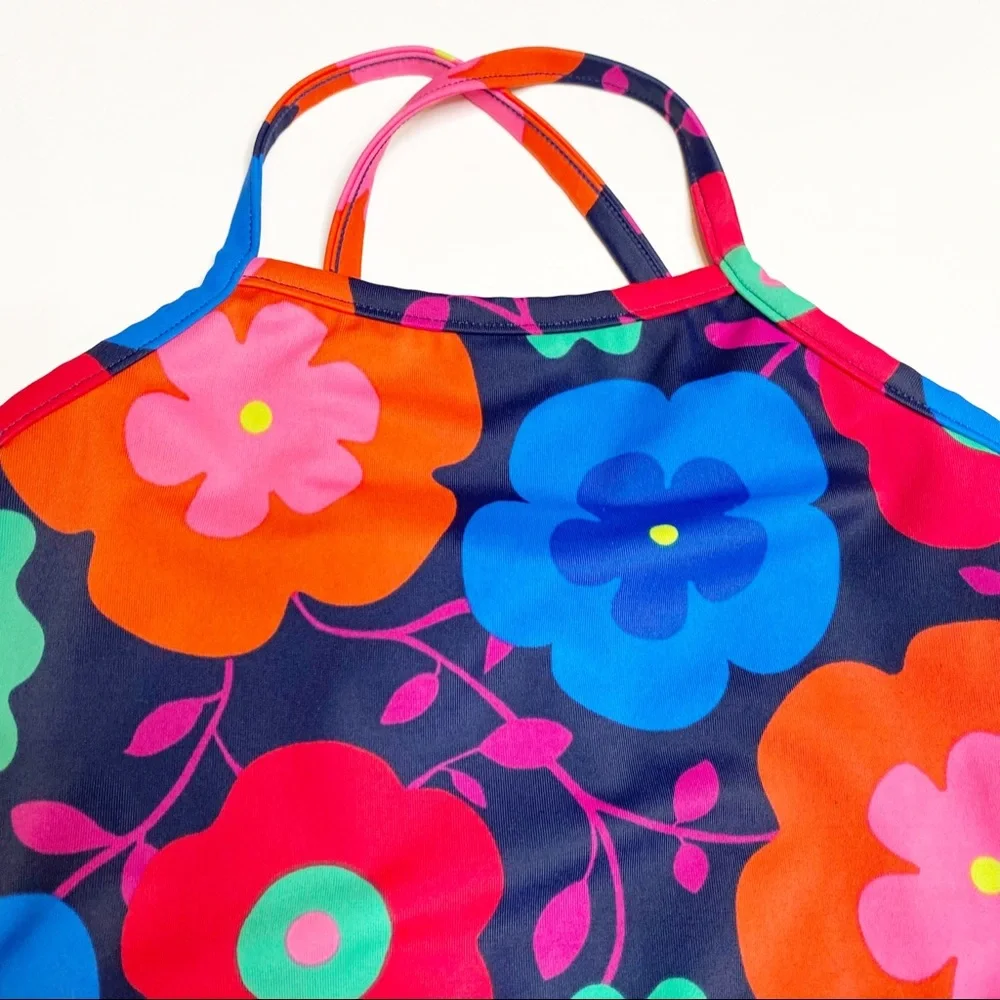 Baby GAP | Bold‎ Floral Pattern Swimsuit w/ Bow Tie Waist, 2 Years Toddler